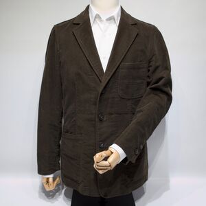 VTG Fossil Chocolate Brown 3-Button Blazer Jacket 100% Heavy Cotton Men Size M